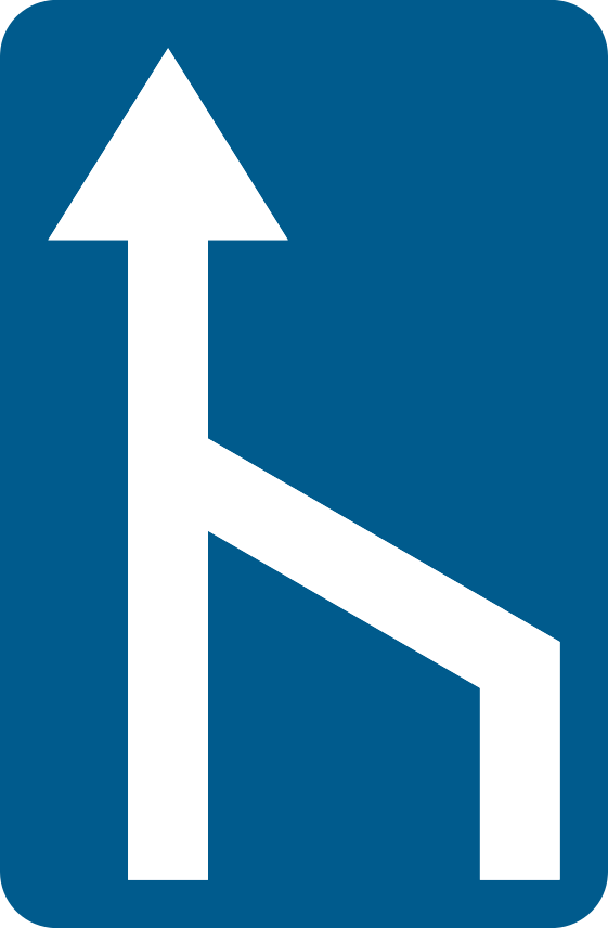 Type IX : Type IX - Précision sur l'aménagement (art. 13.1.4). Panneau bleu qui complète un signal par une information d…