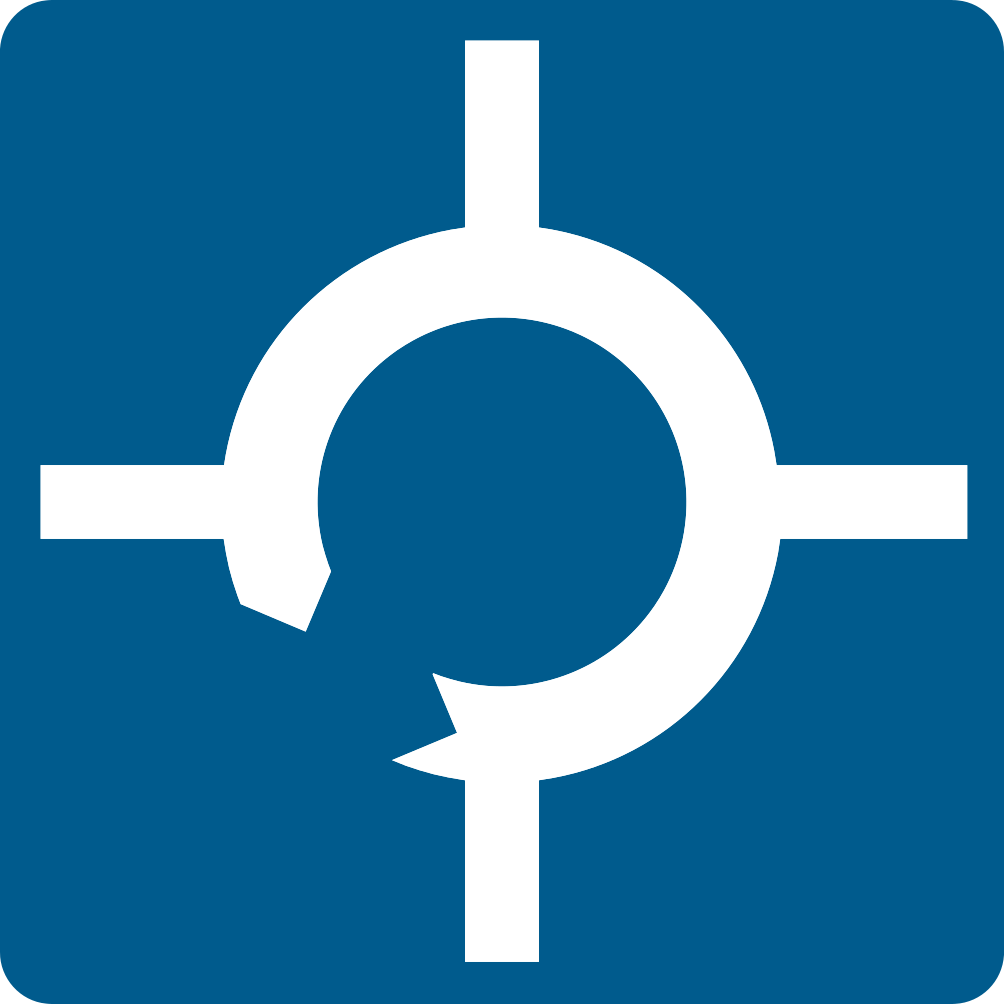 Type VIII b : Type VIII b (schéma) - Reproduit un carrefour à sens giratoire (rond-point).