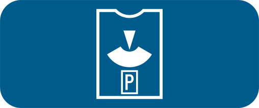 Type VII b : Type VII - Conditions particulières de stationnement (art. 13.1.2). Petit panneau carré bleu placé sous un pan…