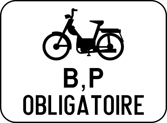 M14 : M14 - Piste obligatoire pour cyclomoteurs B et speed pedelecs. Cyclomoteurs classe B et speed pedelecs doivent…