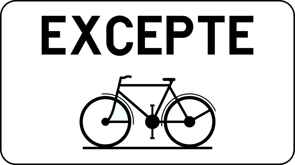 M2 : M2 - Sens unique limité (SUL) pour les vélos. Placé sous un signal F19 (sens unique), il autorise les cycliste…