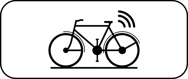 M23 : M23 - Bicyclettes en libre-partage. Symbole spécifique aux vélos en libre-service (par exemple Villo!, Blue-bi…