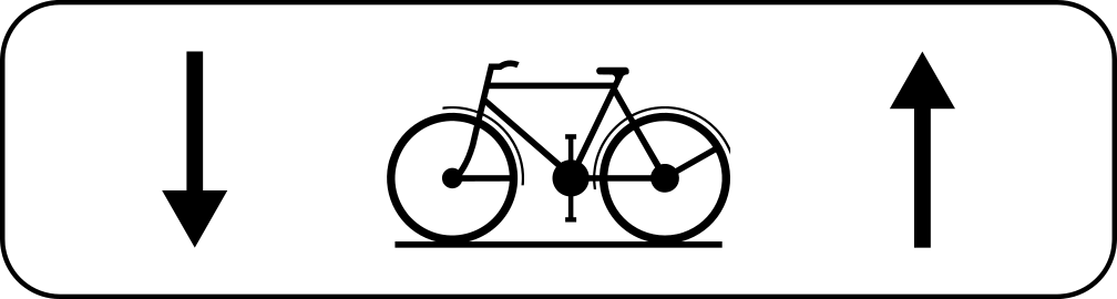M4 : M4 - Cyclistes autorisés dans les deux sens. Les cyclistes peuvent circuler dans les deux sens.