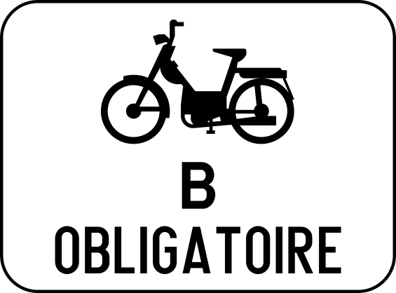 M6 : M6 - Piste obligatoire pour les cyclomoteurs classe B. Les cyclomoteurs de classe B doivent emprunter cette vo…
