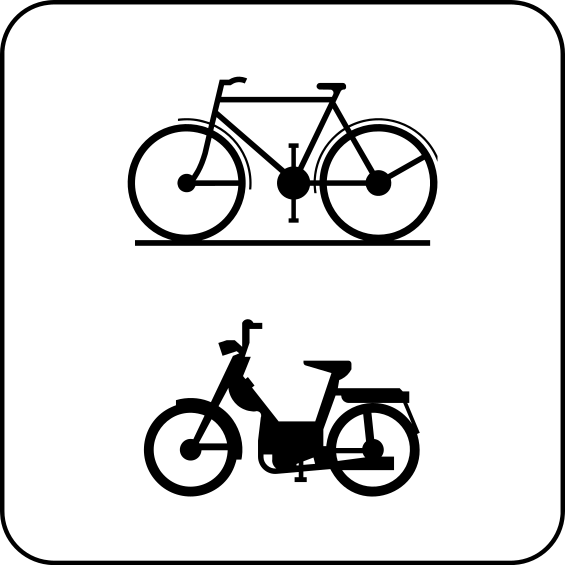 M8 : M8 - Cyclistes et cyclomoteurs. Le signal concerne les vélos et les cyclomoteurs.