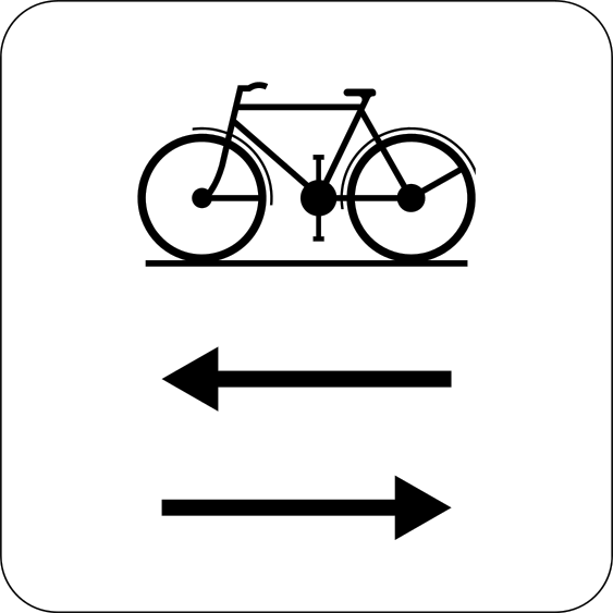 M9 : M9 - Cyclistes autorisés dans les deux sens. Les cyclistes peuvent circuler dans les deux sens.