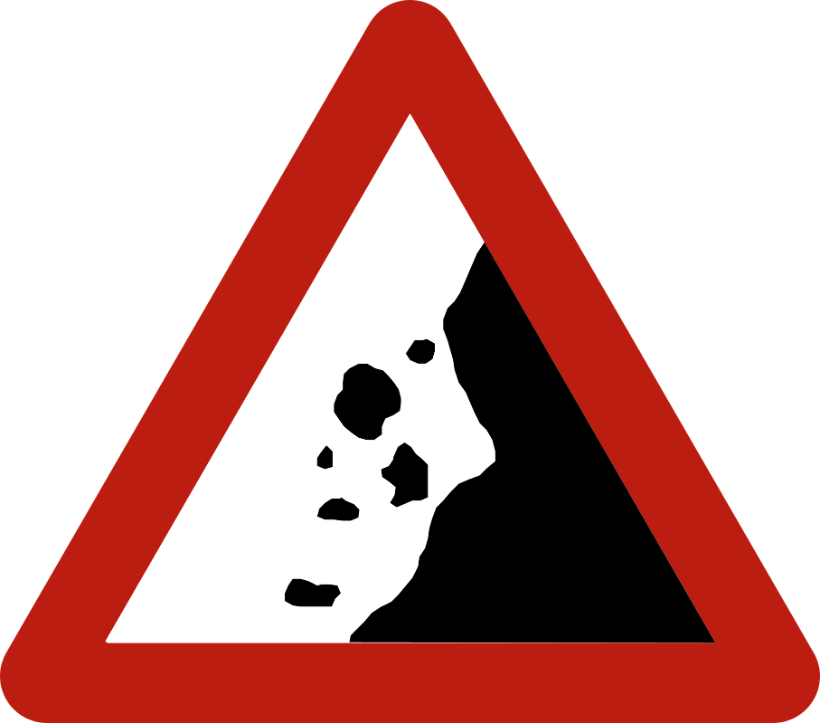 A19 : A19 - Chutes de pierres. Des pierres peuvent tomber de la falaise sur la route ou se trouver déjà sur la chaus…