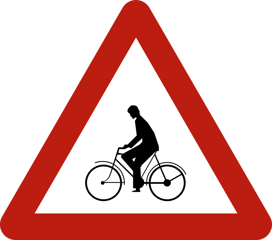 Panneau de signalisation A25 — Cyclistes