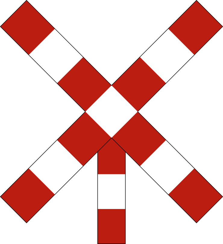A45 : A45 - Passage à niveau à une seule voie ferrée (signal de proximité). Ce panneau de proximité indique le passa…
