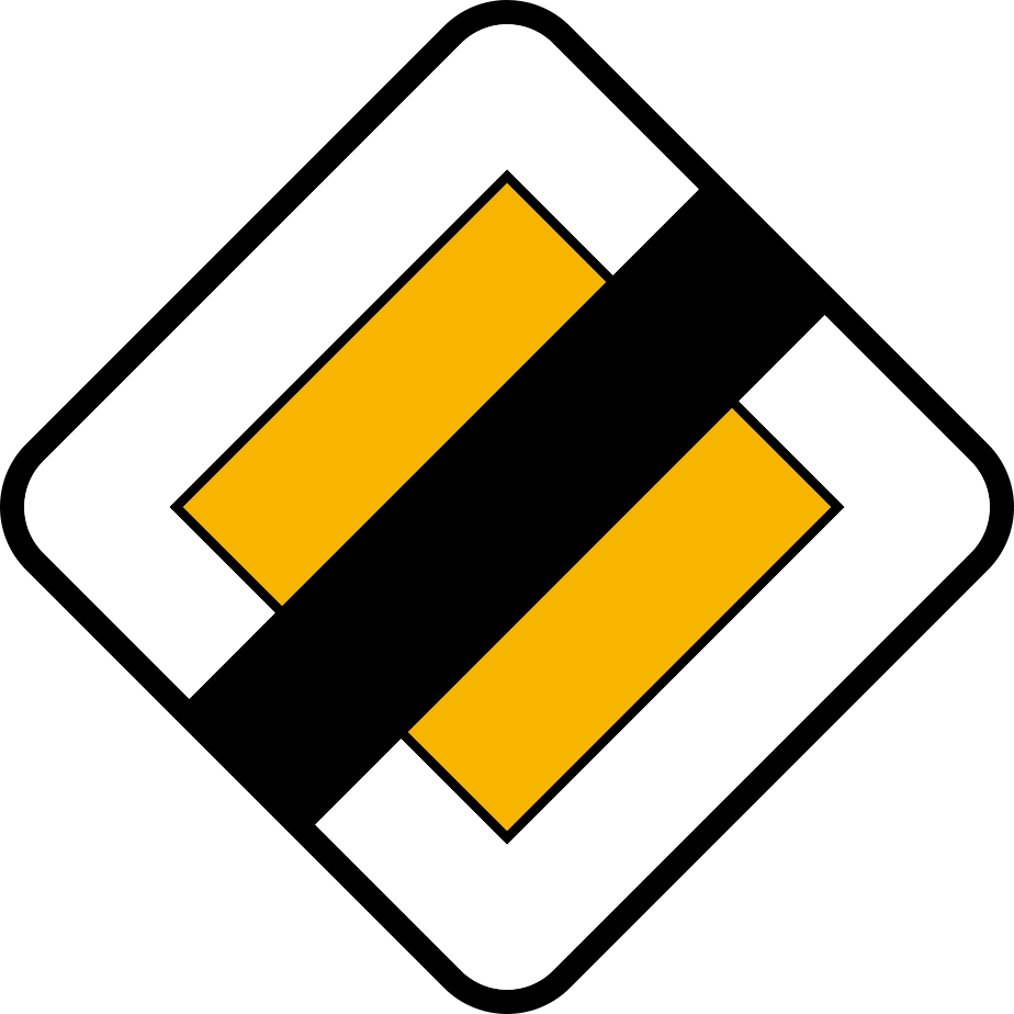 Panneau de signalisation B11 — Fin de route prioritaire